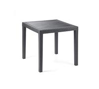 Dmora - Tavolo da Esterno Agrigento, Tavolo Quadrato da Giardino, Ripiano Fisso Effetto Rattan, 100% Made in Italy, 79x79h72 cm, Antracite