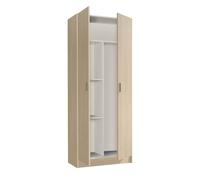 Dmora Santos - Armadio Multiuso 2 Ante 3 Ripiani, 5 Vani: 73x180h cm, Marrone Rovere