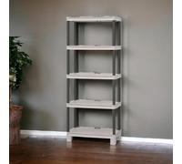 Dmora Scaffale Aperto a 4 Ripiani in Polipropilene, Scaffalatura Multiuso per Interno o Esterno, 100% Made in Italy, cm 70x35h172, Colore Grigio Chiaro