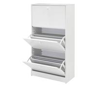 Dmora - Scarpiera a tre ribalte colore bianco