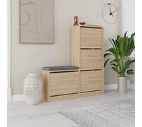 Dmora Scarpiera Alpherg, Mobile portascarpe, Armadio da Ingresso Multiuso, Mobiletto per Calzature, 105x26 h119 cm, Quercia