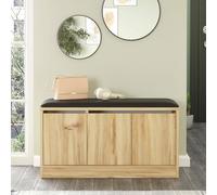 Dmora Scarpiera Altais, Mobile portascarpe, Armadio da Ingresso Multiuso, Mobiletto per Calzature, 90x36 h46 cm, Quercia