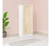 Dmora - Scarpiera Amarante, Mobile portascarpe, Armadio da Ingresso Multiuso, Mobiletto per Calzature, 41x28 h107 cm, Bianco e Quercia