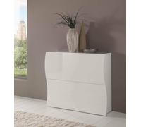 Dmora - Parete attrezzata Ocean, Set salotto porta TV, Mobile soggiorno multiuso con luce LED, 100% Made in Italy, cm 290x40h192, Bianco lucido e Cemento