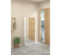 Dmora - Scarpiera Bliss, Mobile portascarpe, Armadio da Ingresso Multiuso, Mobiletto per Calzature, 70x24 h162 cm, Bianco