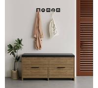 Dmora Scarpiera Botein, Mobile portascarpe, Armadio da Ingresso Multiuso, Mobiletto per Calzature, 106x34 h50 cm, Quercia
