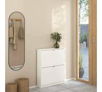 Dmora - Scarpiera Celine, Mobile portascarpe, Armadio da ingresso multiuso, Mobiletto per calzature, 70x17 h85 cm, Bianco