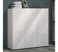 Dmora - Scarpiera Centurion, Mobile portascarpe, Armadio da ingresso multiuso, Mobiletto per calzature, Made in Italy, 120x34h115 cm, Bianco lucido