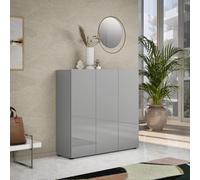Dmora - Scarpiera Centurion, Mobile portascarpe, Armadio da ingresso multiuso, Mobiletto per calzature, Made in Italy, 120x34h115 cm, Grigio