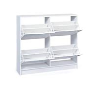 Dmora Scarpiera con quattro ante a ribalta, colore bianco 90 x 25 x 100