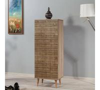 Dmora - Scarpiera Deimos, Mobile portascarpe, Armadio da Ingresso Multiuso, Mobiletto per Calzature, 50x38 h135 cm, Quercia