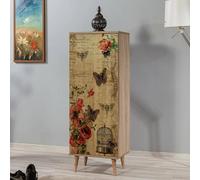 Dmora Scarpiera Deimos, Mobile portascarpe, Armadio da Ingresso Multiuso, Mobiletto per Calzature, 50x38 h135 cm, Quercia e Multicolore