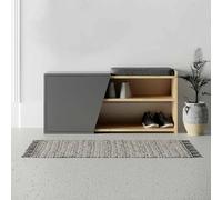 Dmora - Scarpiera Dione, Mobile portascarpe, Armadio da Ingresso Multiuso, Mobiletto per Calzature, 104x47 h37 cm, Quercia e Antracite