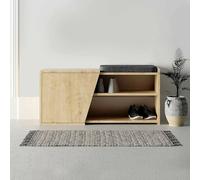 Dmora - Scarpiera Dione, Mobile portascarpe, Armadio da Ingresso Multiuso, Mobiletto per Calzature, 104x47 h37 cm, Quercia