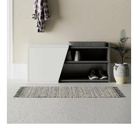 Dmora - Scarpiera Dione, Mobile portascarpe, Armadio da Ingresso Multiuso, Mobiletto per Calzature, 105x38 h47 cm, Antracite e Bianco