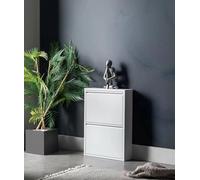 Dmora Scarpiera Ezequiel, Mobile portascarpe, Armadio da Ingresso Multiuso, Mobiletto per Calzature, 50x15h71 cm, Bianco, 2 Scomparti