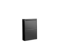 Dmora Scarpiera Ezequiel, Mobile portascarpe, Armadio da Ingresso Multiuso, Mobiletto per Calzature, 50x15h71 cm, Nero, 2 Scomparti