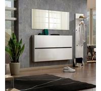 Dmora Scarpiera Gaborone, Mobile portascarpe, Armadio da Ingresso Multiuso, Mobiletto per Calzature, Made in Italy, 160x19h85 cm, Bianco Lucido