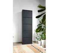 Dmora Scarpiera Isidro, Mobile portascarpe, Armadio da Ingresso Multiuso, Mobiletto per Calzature, 50x15h172 cm, Nero, 5 Scomparti