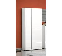 Dmora - Scarpiera Kinshasa, Mobile portascarpe, Armadio da ingresso multiuso, Mobiletto per calzature, Made in Italy, 91x33h196 cm, Bianco lucido e Antracite