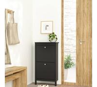 Dmora - Scarpiera Maryse, Mobile portascarpe, Armadio da Ingresso Multiuso, Mobiletto per Calzature, 54x25 h103 cm, Nero