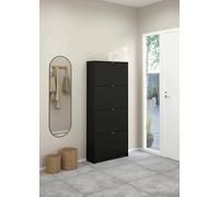 Dmora - Scarpiera Natalie, Mobile portascarpe, Armadio da ingresso multiuso, Mobiletto per calzature, 70x24 h162 cm, Nero