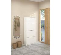 Dmora - Scarpiera Natalie, Mobile portascarpe, Armadio da ingresso multiuso, Mobiletto per calzature, 70x24 h162 cm, Bianco