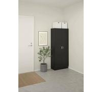 Dmora - Scarpiera Oceane, Mobile portascarpe, Armadio da ingresso multiuso, Mobiletto per calzature, 69x35 h170 cm, Nero
