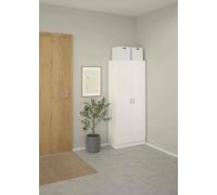 Dmora - Scarpiera Oceane, Mobile portascarpe, Armadio da ingresso multiuso, Mobiletto per calzature, 69x35 h170 cm, Bianco