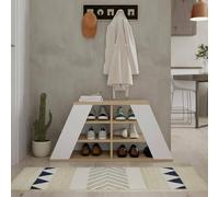 Dmora - Scarpiera Pandora, Mobile portascarpe, Armadio da Ingresso Multiuso, Mobiletto per Calzature, 106x38 h50 cm, Quercia e Bianco