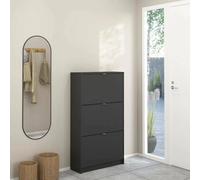 Dmora - Scarpiera Paris, Mobile portascarpe, Armadio da ingresso multiuso, Mobiletto per calzature, 70x24 h124 cm, Grigio