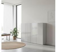 Dmora - Scarpiera Uitenhage, Mobile portascarpe, Armadio da ingresso multiuso, Mobiletto per calzature, Made in Italy, 160x34h115 cm, Grigio