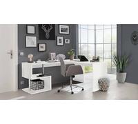 Dmora Scrivania Antonino, Scrittoio lineare Porta PC, Tavolo Multiuso per Ufficio, Scrivania salvaspazio, 100% Made in Italy, cm 160x60h78, Bianco Lucido