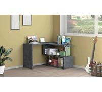 Dmora - Scrivania Candido, Scrittoio angolare porta PC, Tavolo multiuso per ufficio, Scrivania salvaspazio multiposizione, 100% Made in Italy, cm 120x50h75, Antracite