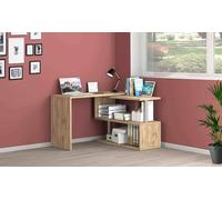 Dmora - Scrivania Candido, Scrittoio angolare porta PC, Tavolo multiuso per ufficio, Scrivania salvaspazio multiposizione, 100% Made in Italy, cm 120x50h75, Rovere