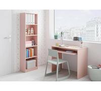 Dmora Laminato Rosa Scrivania Dayton, Scrittoio ripiano, Porta PC da Ufficio o cameretta, Tavolo da Studio, 90x54h79 cm, 15mm, Pannello melaminico 22mm