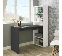 Dmora Scrivania Denton 53x120x144h cm Nero Opaco Modulabile 5 Ripiani, con Libreria
