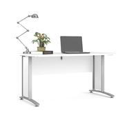 Dmora - Scrivania Marcerre, Scrittoio multiuso, Tavolo per ufficio porta PC, Piano di lavoro, 150x80 h75 cm, Bianco e Grigio