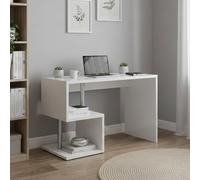 Dmora - Scrivania Massimo, Scrittoio lineare porta PC, Tavolo multiuso per ufficio, Scrivania salvaspazio multiposizione, 100% Made in Italy, cm 100x50h78, Bianco lucido