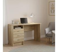 Dmora - Scrivania Priscille, Scrittoio multiuso, Tavolo per ufficio porta PC, Piano di lavoro, 120x48 h72 cm, Quercia