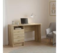 Dmora Scrivania Priscille, Scrittoio Multiuso, Tavolo per Ufficio Porta PC, Piano di Lavoro, 120x48 h72 cm, Quercia