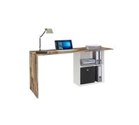Dmora Scrivania Raimondo, Scrittoio lineare Porta PC, Tavolo Multiuso per Ufficio, Scrivania salvaspazio, 100% Made in Italy, cm 110x50h75, Bianco Lucido e Acero