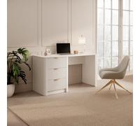 Dmora Scrivania Semdinli 140x55x76h cm Beige 3 Cassetti un Ripiano, Lineare