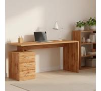 Dmora - Scrivania Siro, Scrittoio lineare, Scrivania ufficio multiuso, Scrivania salvaspazio multi posizione, 160x60h75 cm, Rovere