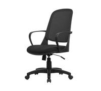 Dmora Sedia con Ruote Arcola Nero Regolabile 5 Ruote, Poltrona da Ufficio Imbottito