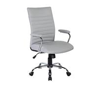 Dmora Sedia con Ruote Gaspeite Grigio Regolabile 5 Ruote, Poltrona da Ufficio Imbottito