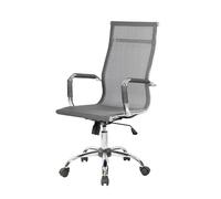 Dmora Sedia con Ruote Traversone Grigio Regolabile 5 Ruote, Poltrona da Ufficio Imbottito