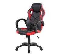 Dmora Sedia con Ruote Urbana Nero Regolabile 5 Ruote, Poltrona da Ufficio Braccioli