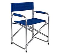 Dmora Sedia da campeggio pieghevole in alluminio e stoffa, colore blu, aperta: cm 59 x 48 x h78