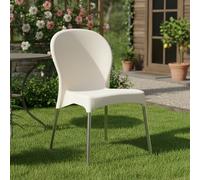 Dmora Sedia da Esterno Andria Beige una Sedia Impilabile, Peso Supportato 120 kg Made in Italy